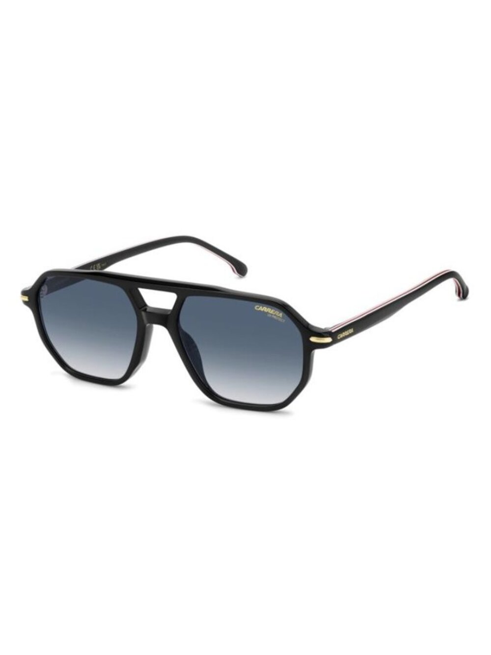 New Carrera Men's Sunglasses Black Square Blue Lens Acetate Frame Race RACE 341